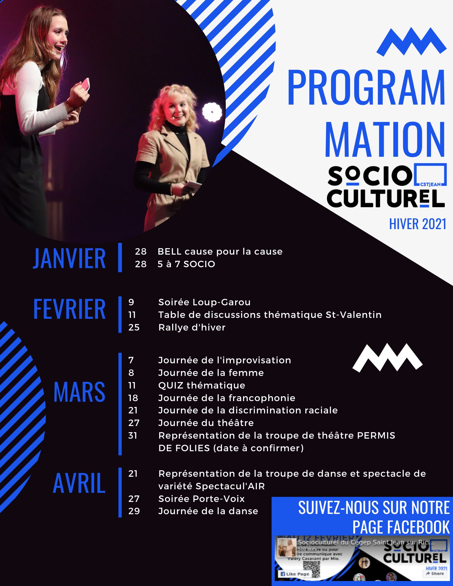 programmation activités socioculturelles cégep saint-jean hiver 2021
