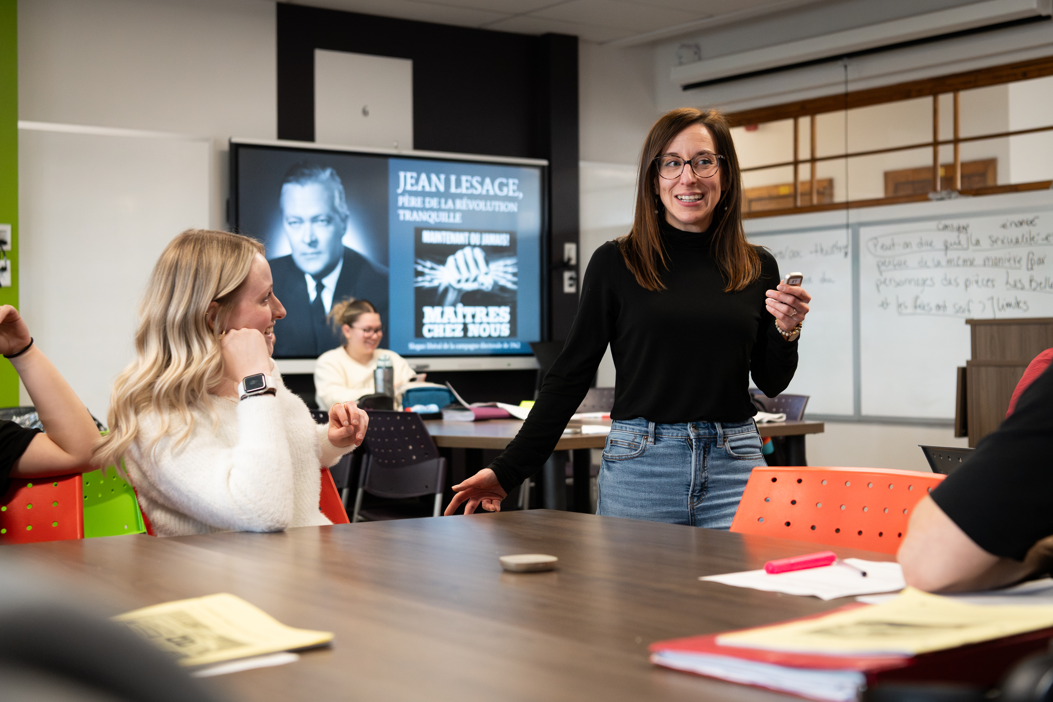 Cynhtia Lemieux en classe