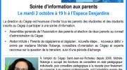soirée rencontre parents Cégep Sain-Jean-sur-Richelieu