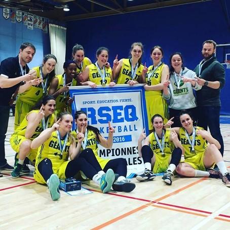 2015-2016 BASKETBALL FÉMININ DIVISION 2 : Or au championnat provincial et Or au championnat conférence Sud-Ouest.