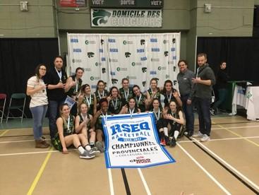 2016-2017 BASKETBALL FÉMININ DIVISION 2 : Or au championnat de conférence Sud-Ouest; Or au championnat provincial.