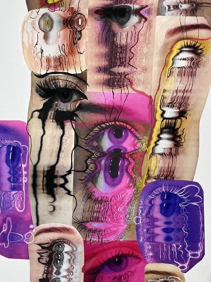 Rose Boily, Visions (détail), Peinture sur impressions numériques