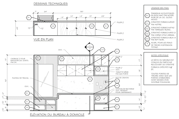 PROJET 2 : Dessin technique du bureau à domicile.