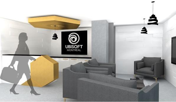 Ubisoft Montréal : Bureau de réception et salle d’attente pour Ubisoft Montréal. Une ruche avec ses petites abeilles…