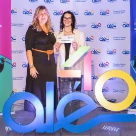 Patricia Demers, directrice générale de la Fondation Aléo, et Juliette Gargya.   Crédit photo : Nathan Brunet 